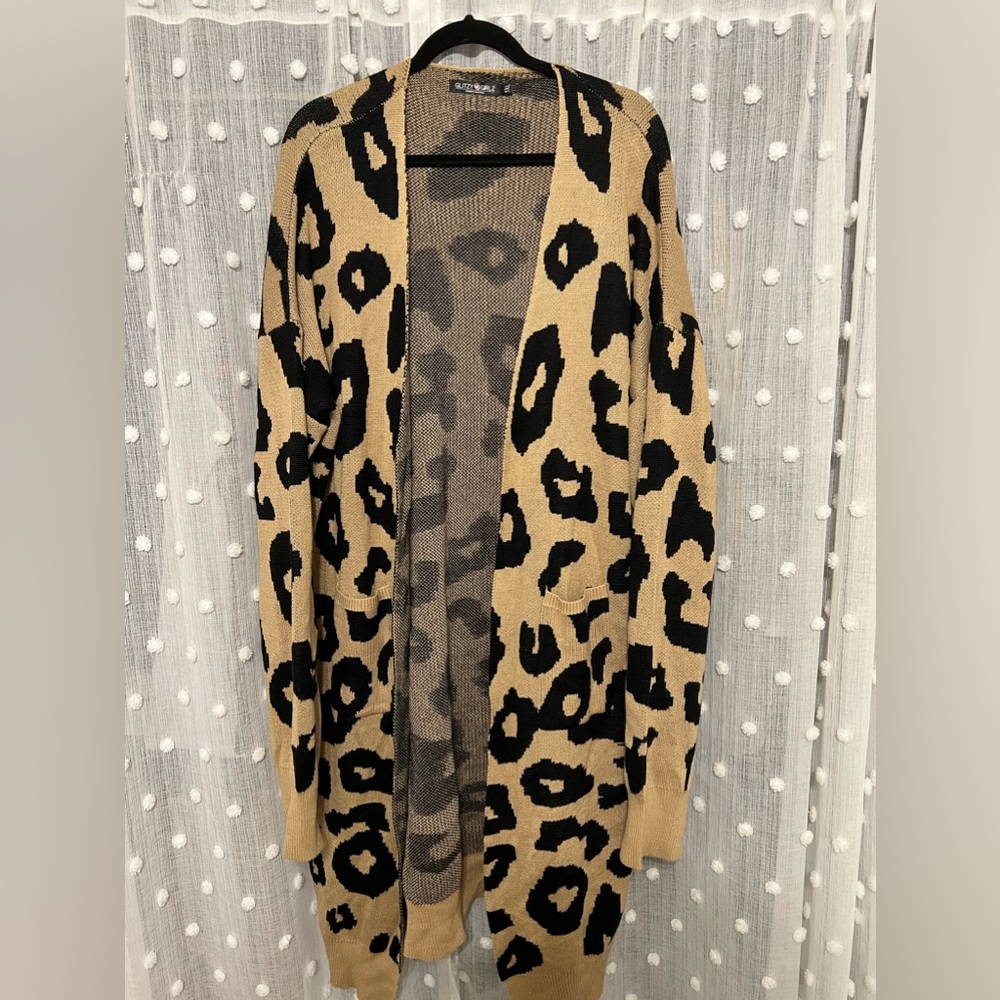 NWOT! GlitzyGirlz Leopard Cartigan